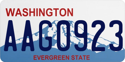 WA license plate AAG0923