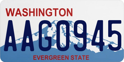 WA license plate AAG0945