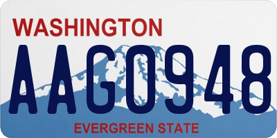 WA license plate AAG0948