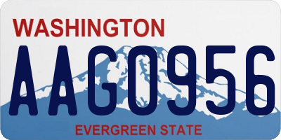 WA license plate AAG0956