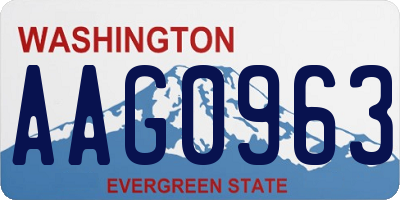 WA license plate AAG0963