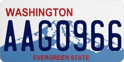 WA license plate AAG0966