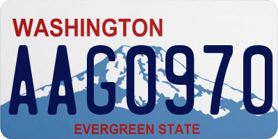 WA license plate AAG0970