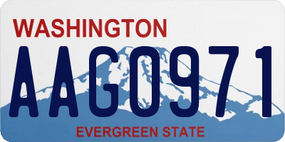 WA license plate AAG0971