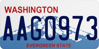 WA license plate AAG0973