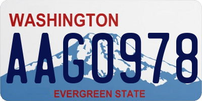 WA license plate AAG0978