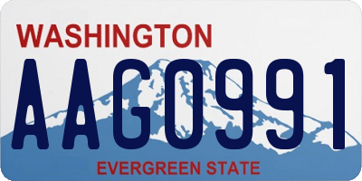 WA license plate AAG0991