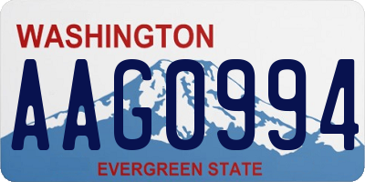 WA license plate AAG0994