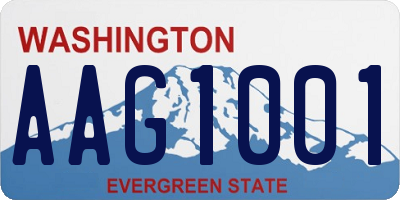 WA license plate AAG1001