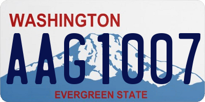 WA license plate AAG1007