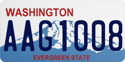 WA license plate AAG1008