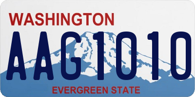 WA license plate AAG1010