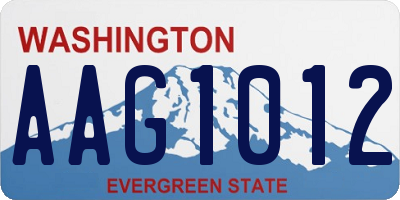 WA license plate AAG1012