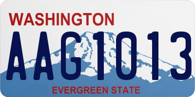 WA license plate AAG1013