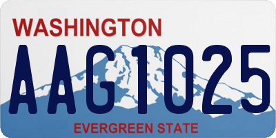 WA license plate AAG1025