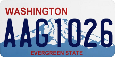 WA license plate AAG1026