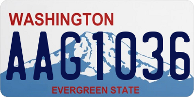 WA license plate AAG1036