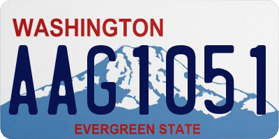 WA license plate AAG1051