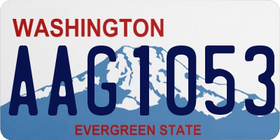 WA license plate AAG1053