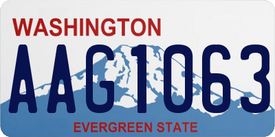 WA license plate AAG1063