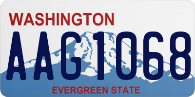 WA license plate AAG1068