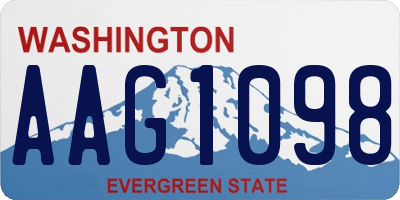 WA license plate AAG1098