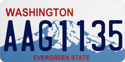 WA license plate AAG1135
