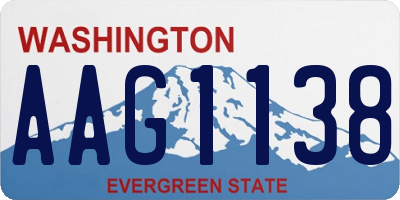 WA license plate AAG1138