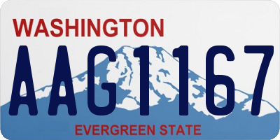 WA license plate AAG1167