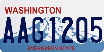 WA license plate AAG1205
