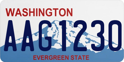 WA license plate AAG1230