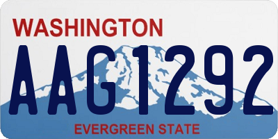 WA license plate AAG1292