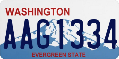 WA license plate AAG1334