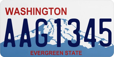 WA license plate AAG1345