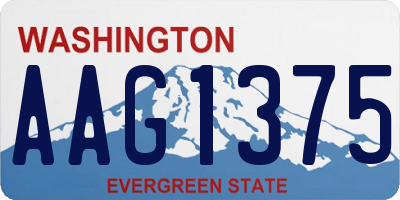 WA license plate AAG1375