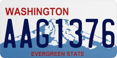 WA license plate AAG1376