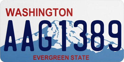 WA license plate AAG1389