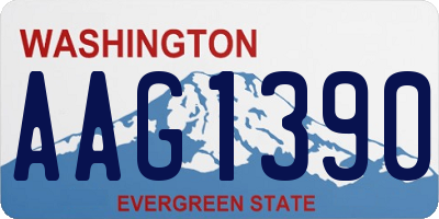 WA license plate AAG1390