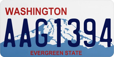 WA license plate AAG1394