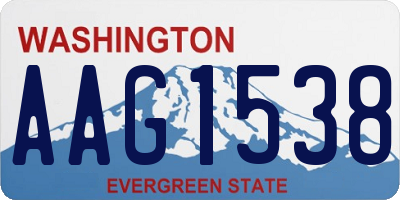 WA license plate AAG1538