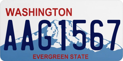 WA license plate AAG1567