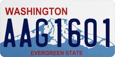 WA license plate AAG1601