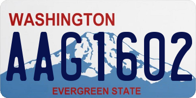 WA license plate AAG1602
