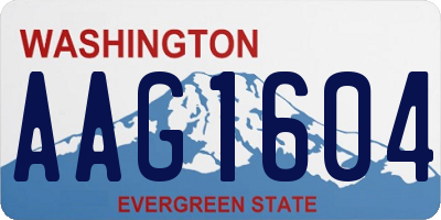 WA license plate AAG1604