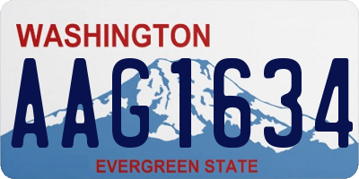 WA license plate AAG1634