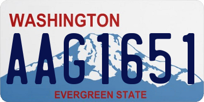 WA license plate AAG1651