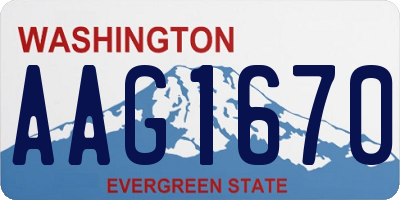 WA license plate AAG1670