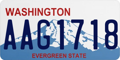 WA license plate AAG1718