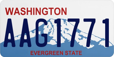 WA license plate AAG1771