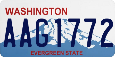 WA license plate AAG1772